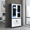 Glass-Top Metal-Base Filing Cabinet