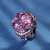 open size Black gold bird's nest cut dried rose ring