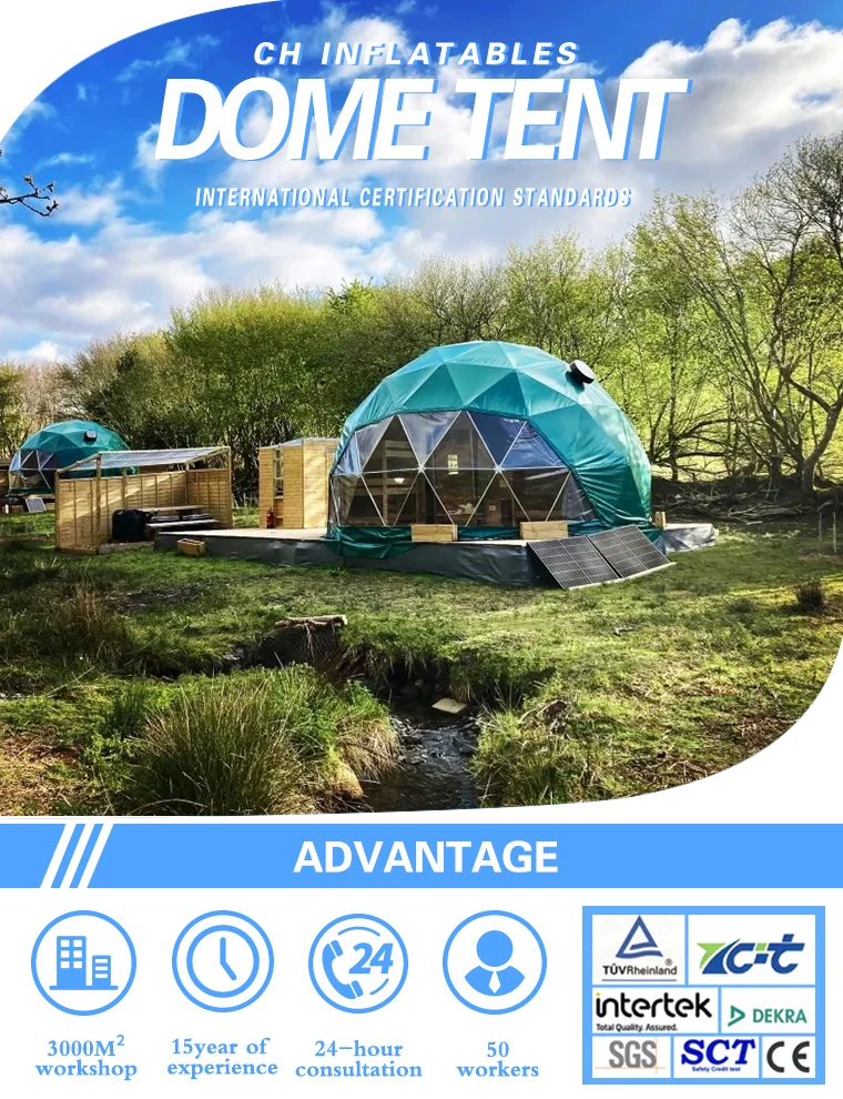 Geodesic Dome 6m 8m 10m Outdoor Sports Dome Tent Glamping Winter Tent