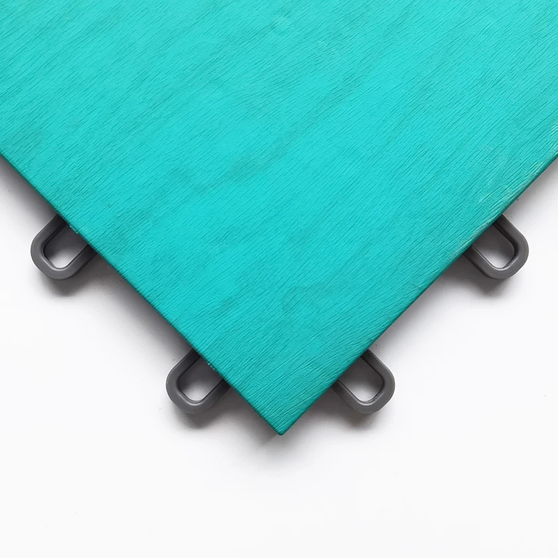 PP/TPE Soft Wood Grain Interlocking Sports Flooring Synthetic  Yoga/Pilates Basketball Court Plastic Rubber Flooring Tile