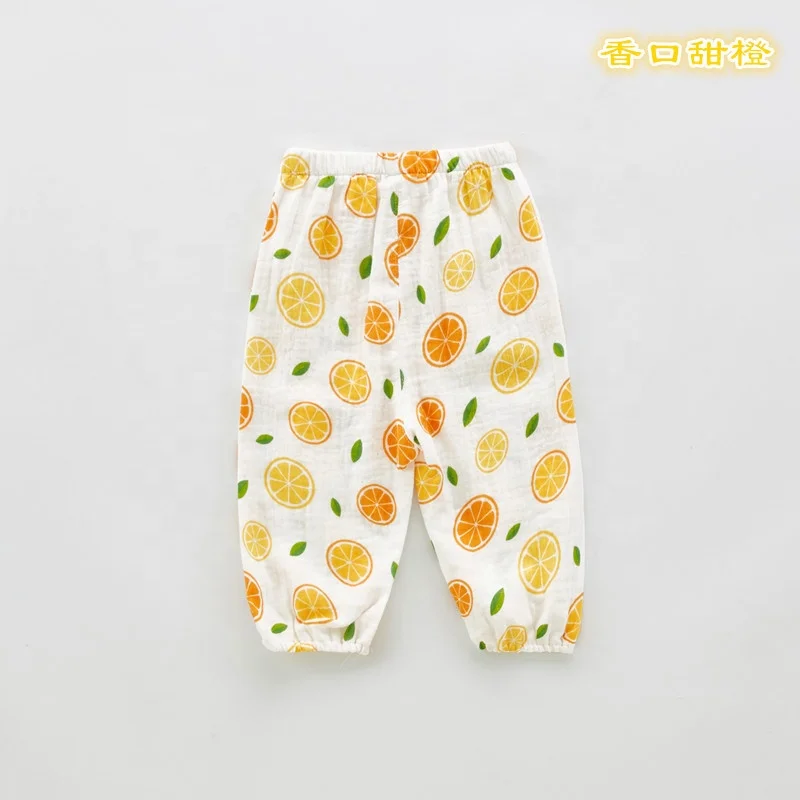 Детские брюки из крепа с принтом предотвращающие появление комаров, детские брюки, крутые и дышащие летние подвесные брюки-шаровары