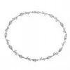 White gold tulip necklace with white diamond