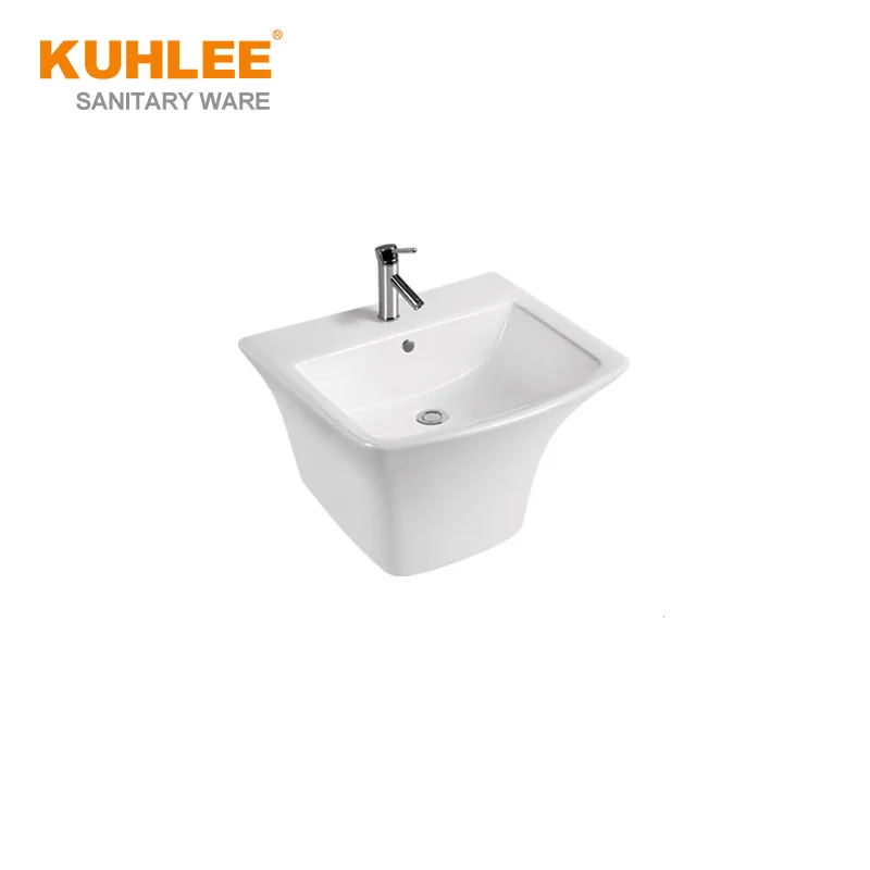 High Grade Bathroom Hand Wash Basin Sanitary Ware Ceramic Square Wall Hung Sinks With Good Price