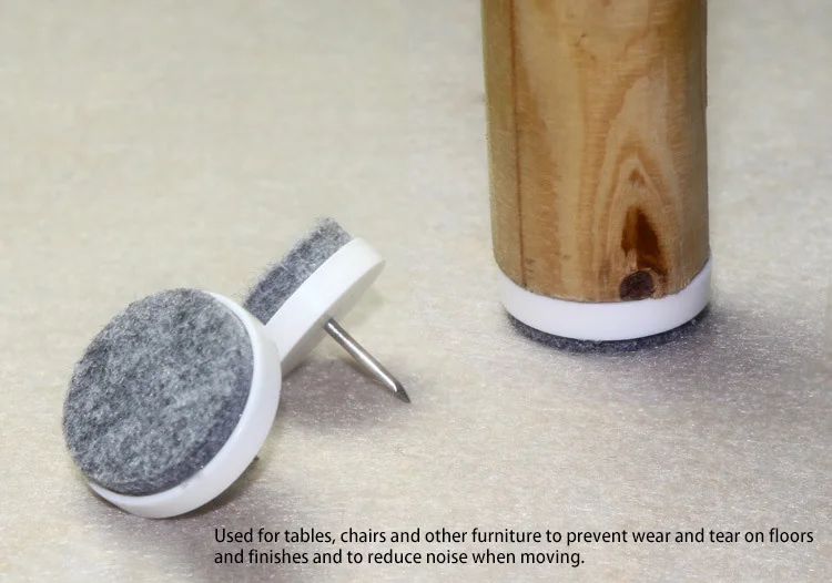 Deson Plastic Table Leg Bottom Mover Slider Felt Pad Nail Furniture