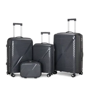 Large Suitcase Oem Custom Luggage Factory Trendy Pp Carry-On Plastic Luggage Set Travelling New Shape Suitcase