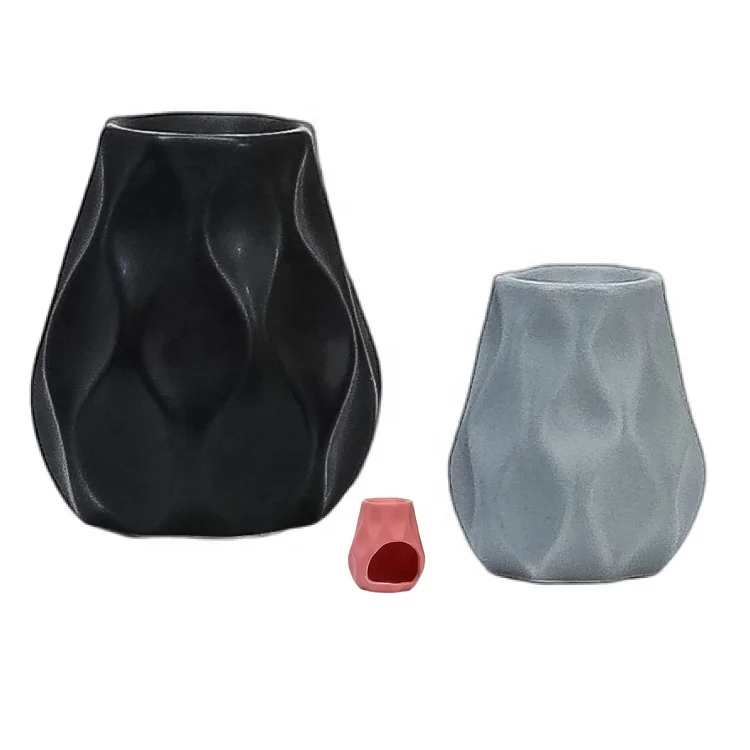 Ceramic Wax Burner for home and hotel decor Candle Warmer Holder Modern Geometric Design  with OEM Customized Gift Box Packing
