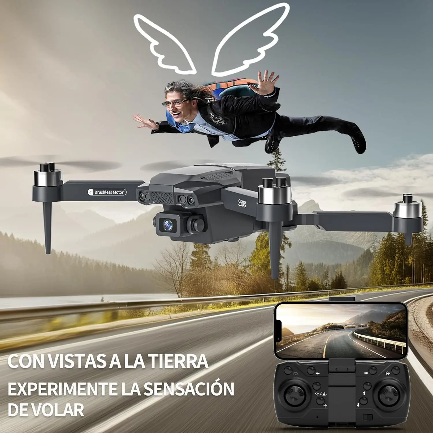Dwi Dowellin 90°Adjustable Camera Mini Drone FPV RC Quadcopter Remote Control Helicopter Beginners 720P Resolution Batteries