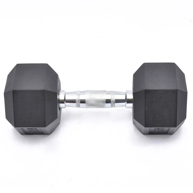 
 Шестигранная гантеля с резиновым покрытием  