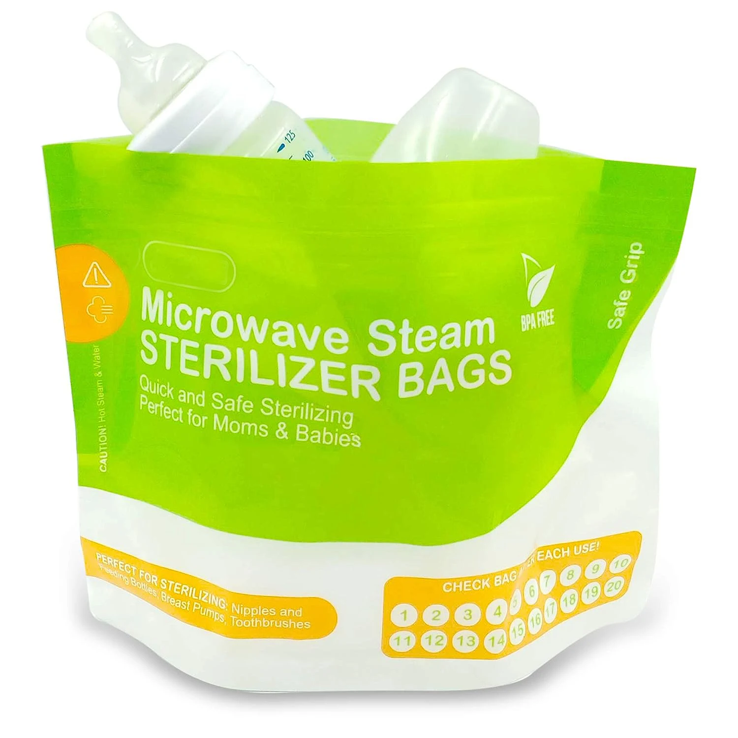 Reusable Bpa Free Microwave Baby Bottle Sterilizer Bags Travel Breast