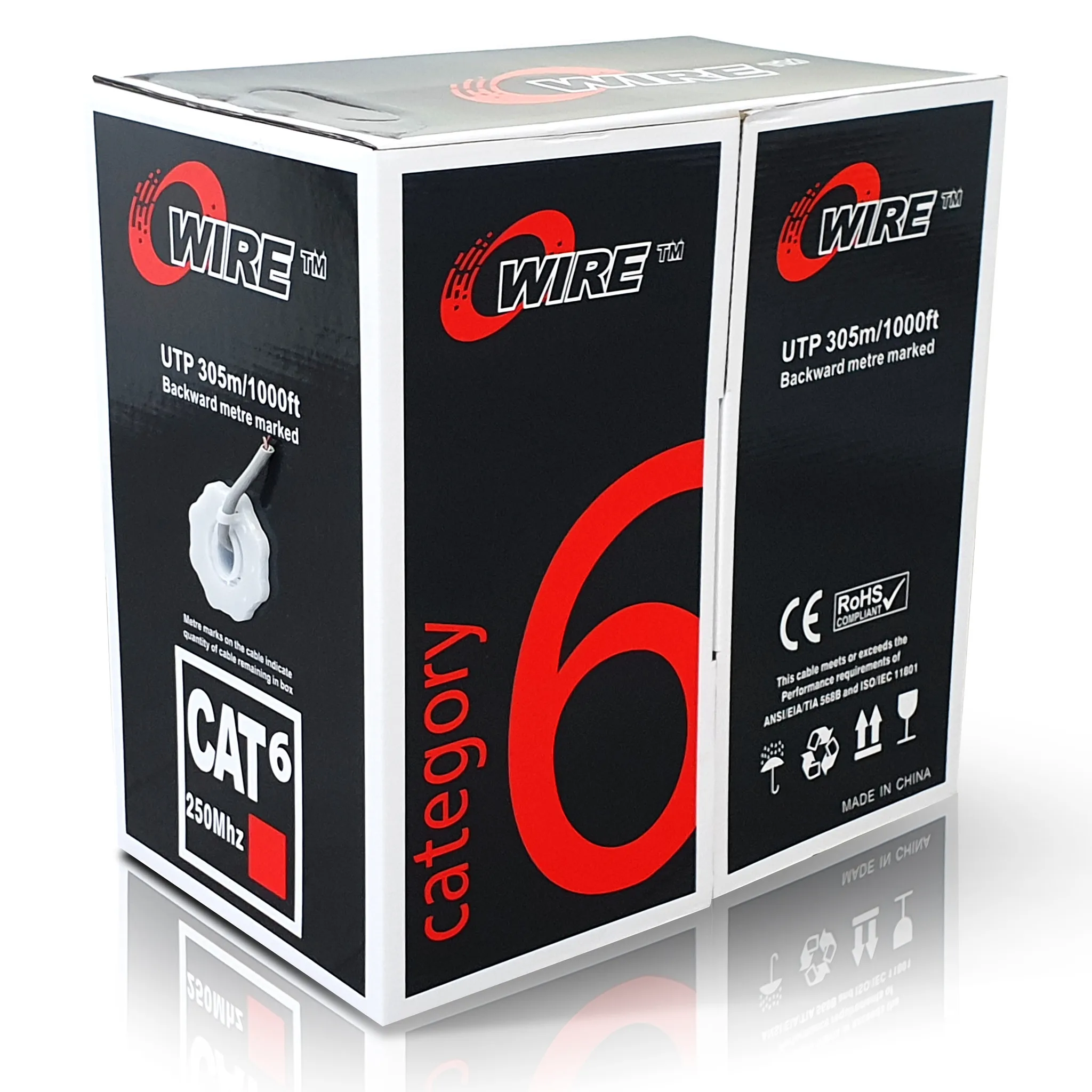 High quality cat6 ethernet cable 305 meter roll 23 awg solid bare copper lszh utp network lan cable cat 6 cat6
