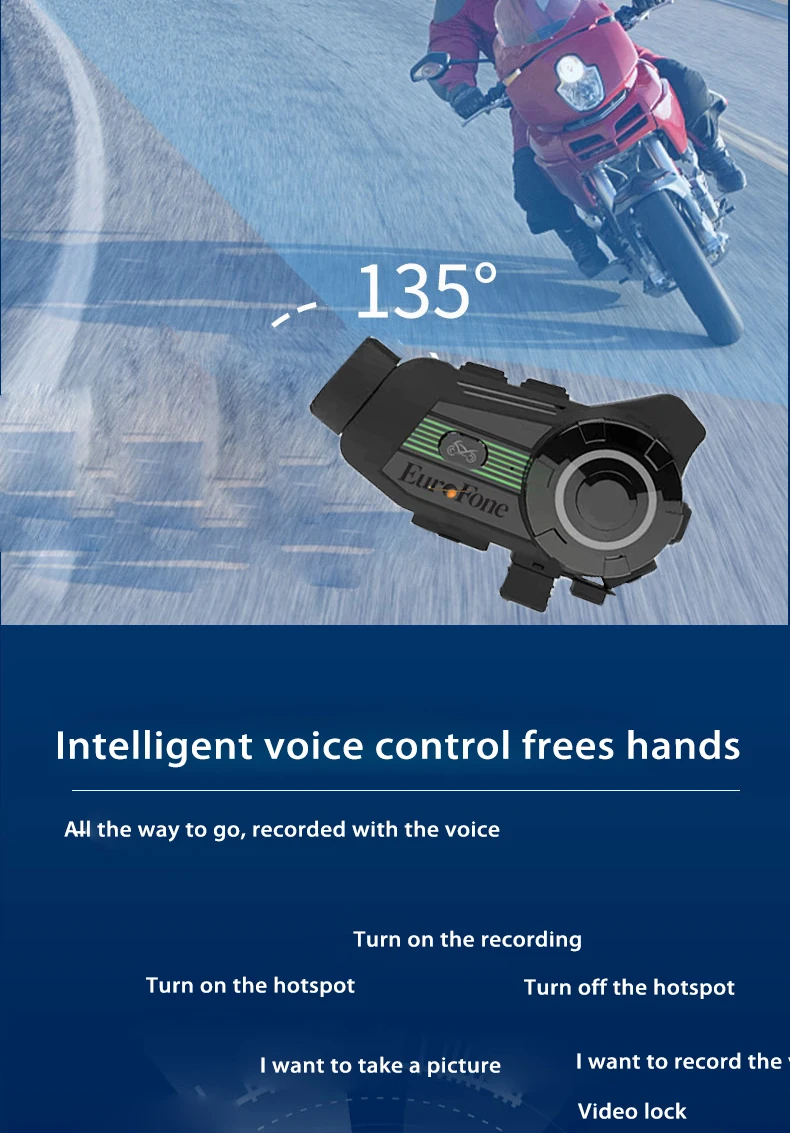 Motorcycle Helmet Bluetooth Headset Intercom System,Six-way Intercom ...