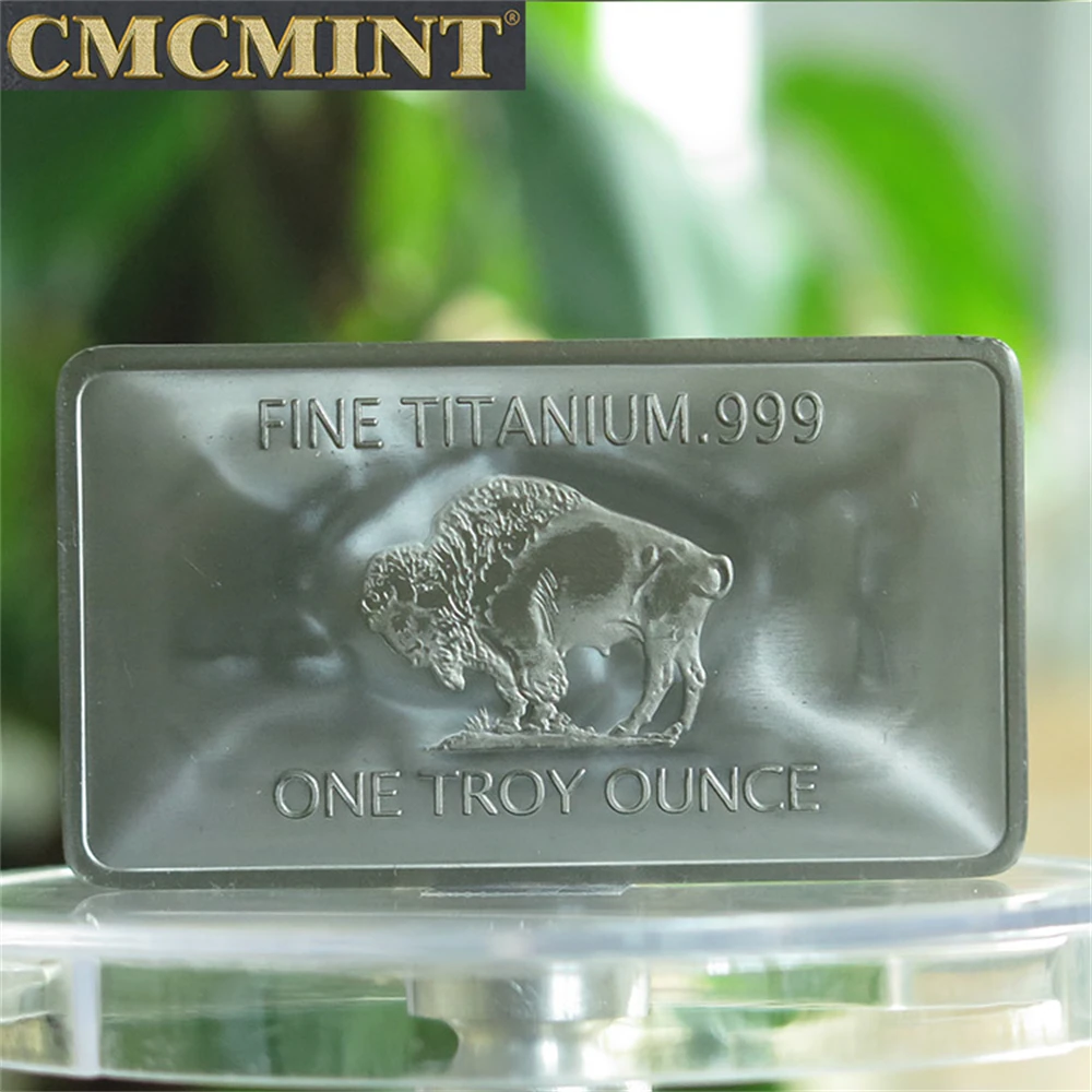 Customized Rare Metal Niobium Challenge Coin 1 Troy Ounce Titanium Gold  Plated Brass Buffalo Bar Collection Series