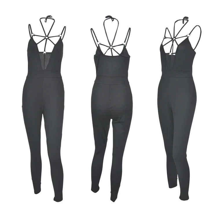 Latest Design Sleeveless Backless Rompers Club Sexy One Piece Plus Size Spring Summer Women Jumpsuit