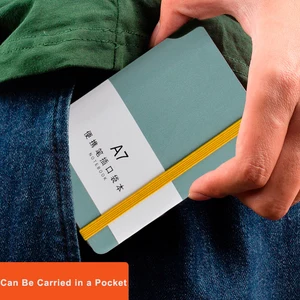 Colorful Cover Small Lined Journal Note Book A7 PU Leather Portable Pocket Students Notebook with Pen Holder