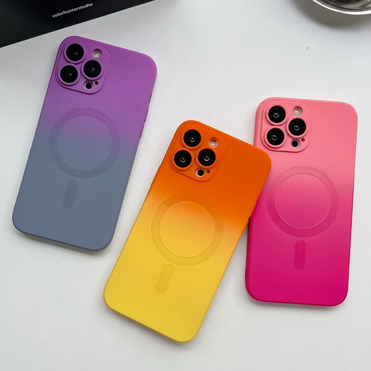 Protective Gradient Silicone Phone Cover For Iphone 14 Plus 14 15 13 12