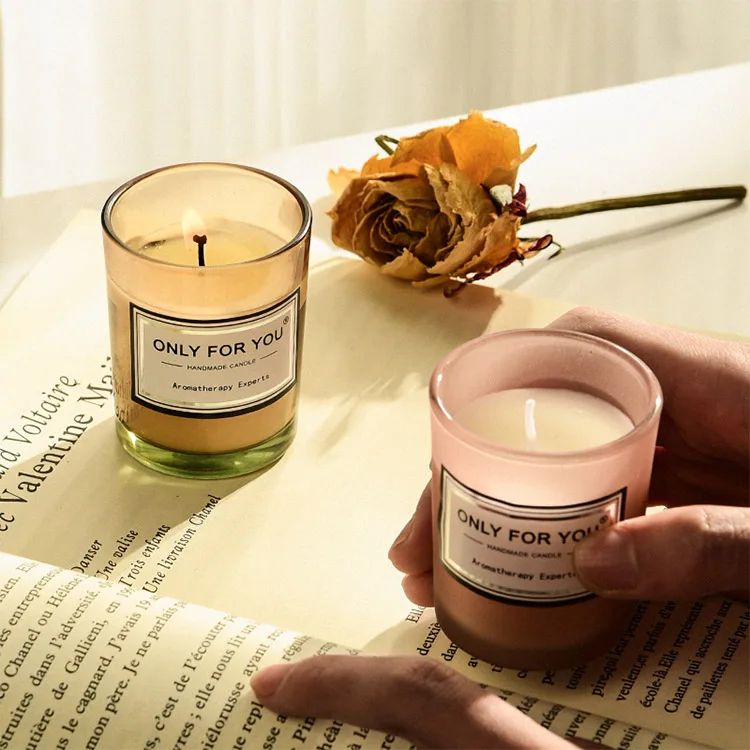 Straight Sided Empty Luxury Custom Colorful Candle Jars with Lid and Boxes Packaging Glass Jars with Lids for Candles