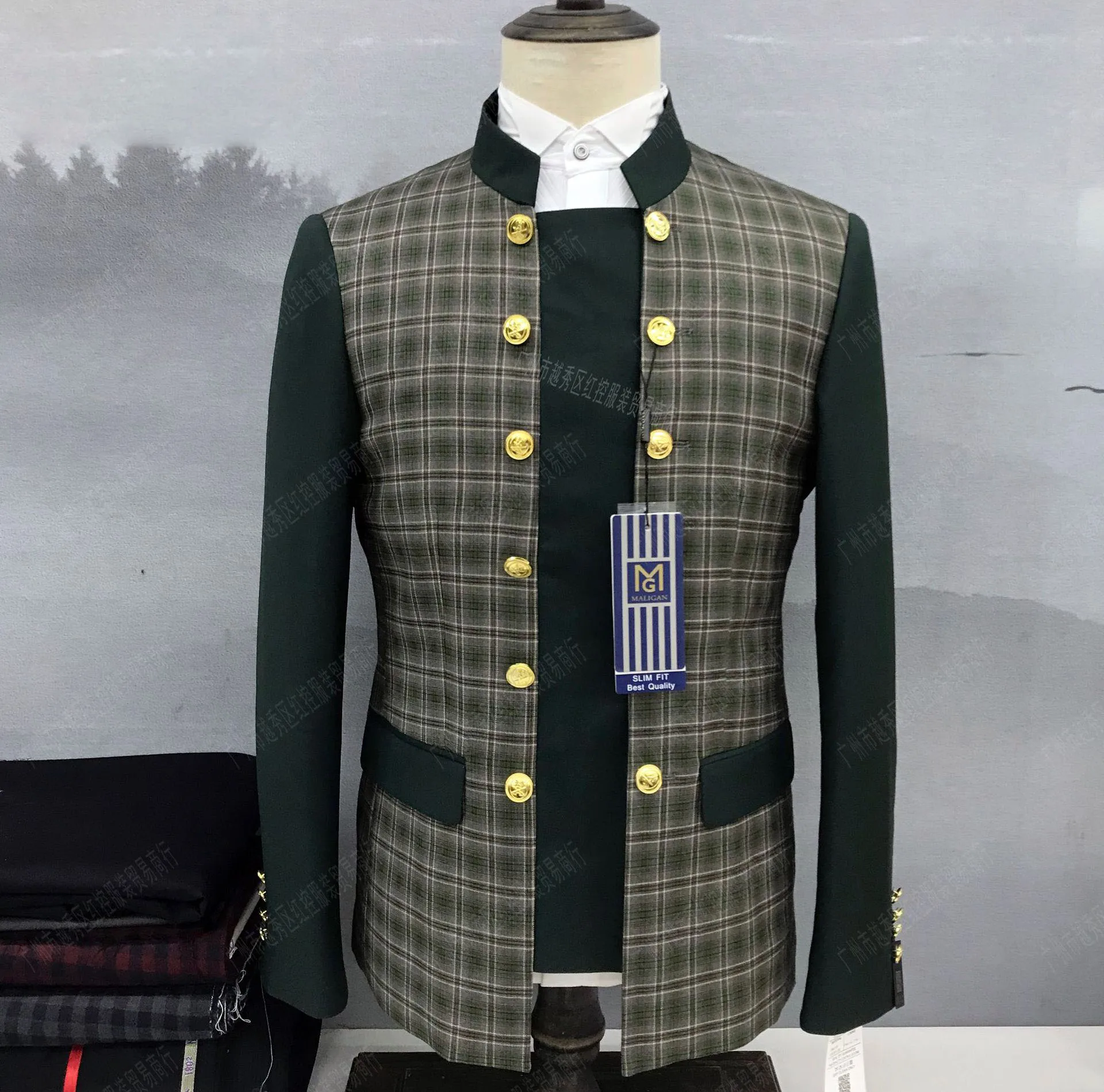 Factory Color Combination Double-breasted Men Formal Business Suit