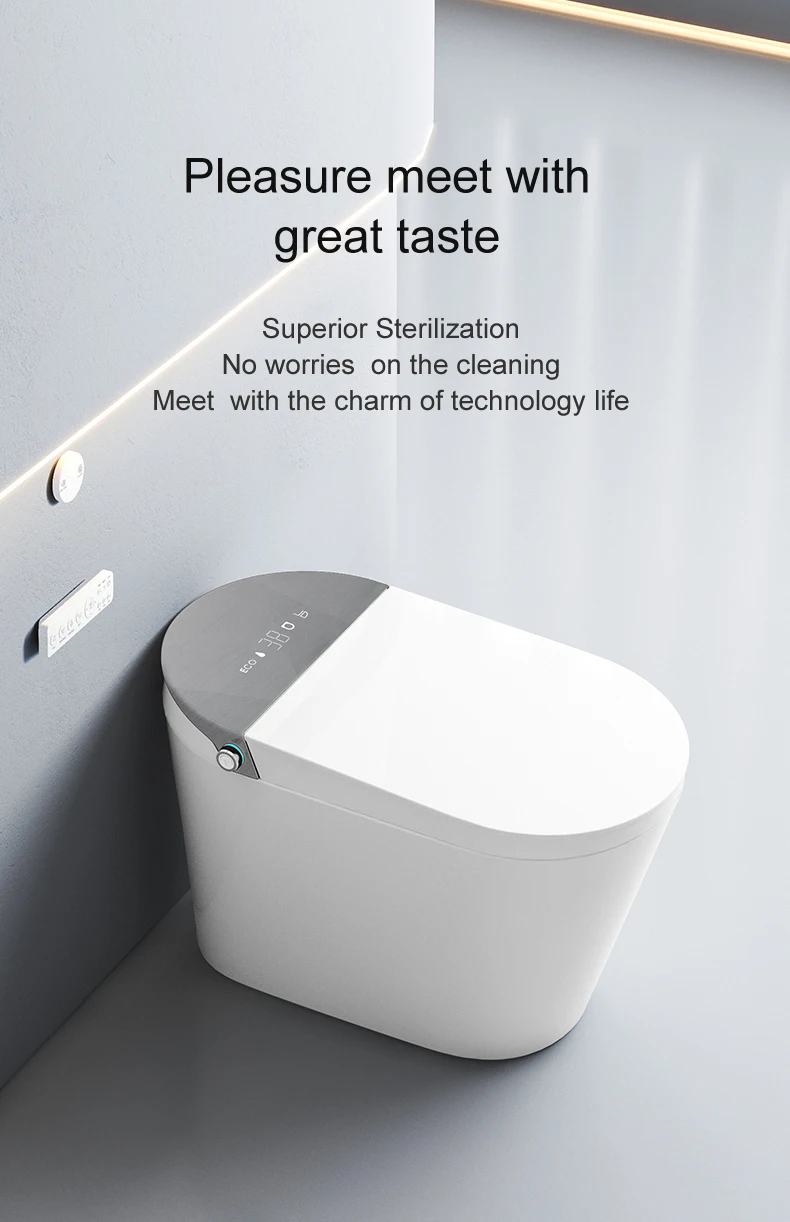 Modern automatic intelligent toilet cupc certification inodoro no water pressure restriction one piece smart toilet factory