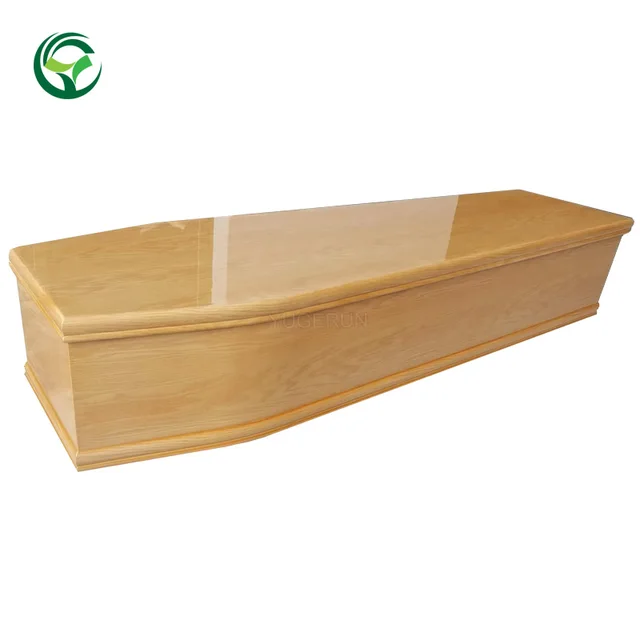 Glossy Painting Funeral Supplier Australia MDF Chipboard Coffin Paper Veneer Casket European Style Cheap Oak Veneered Coffin