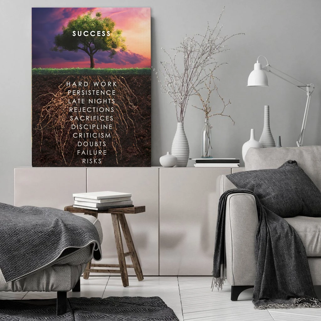 Inspirational Canvas Painting Success Motivation Always Keep Positive Quotes Poster and Canvas Wall Art Pictures for Office