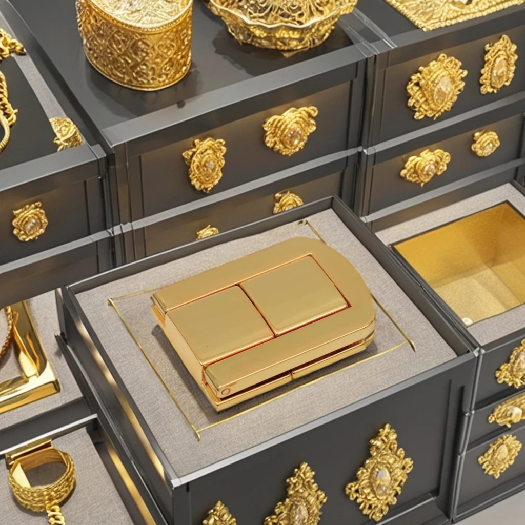 Jewelry Box Wooden Hardware Accessories with Zinc Alloy Hinge Lock Die Casting Word-Free Lock