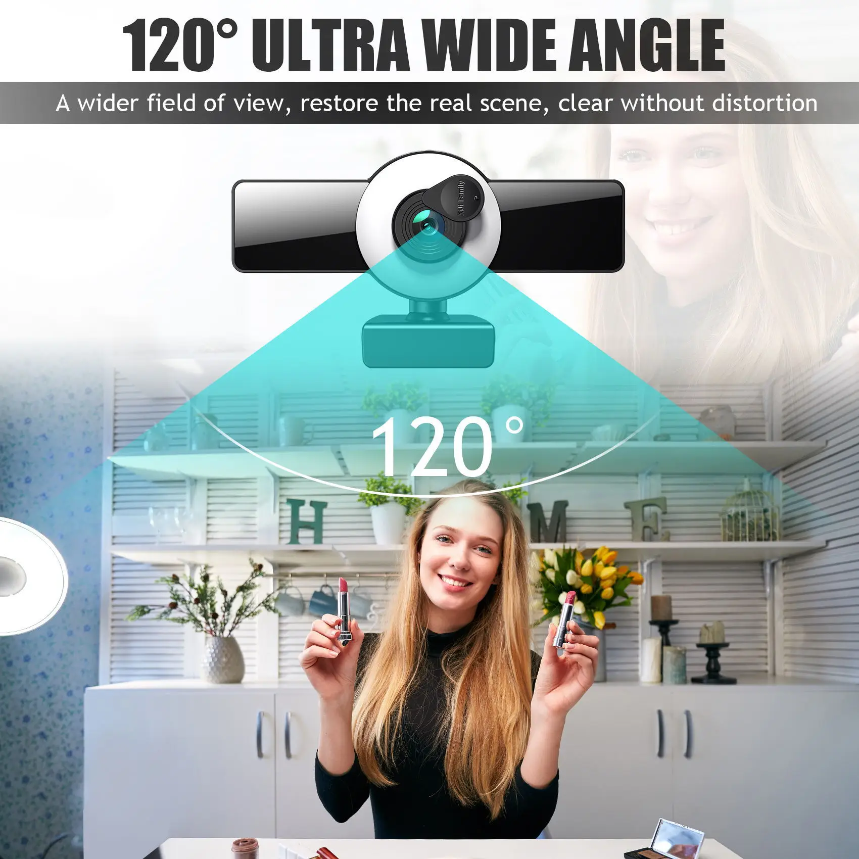 4K Webcam with 1080P Wide Angle Autofocus Streaming Built in Microphone Web Camera