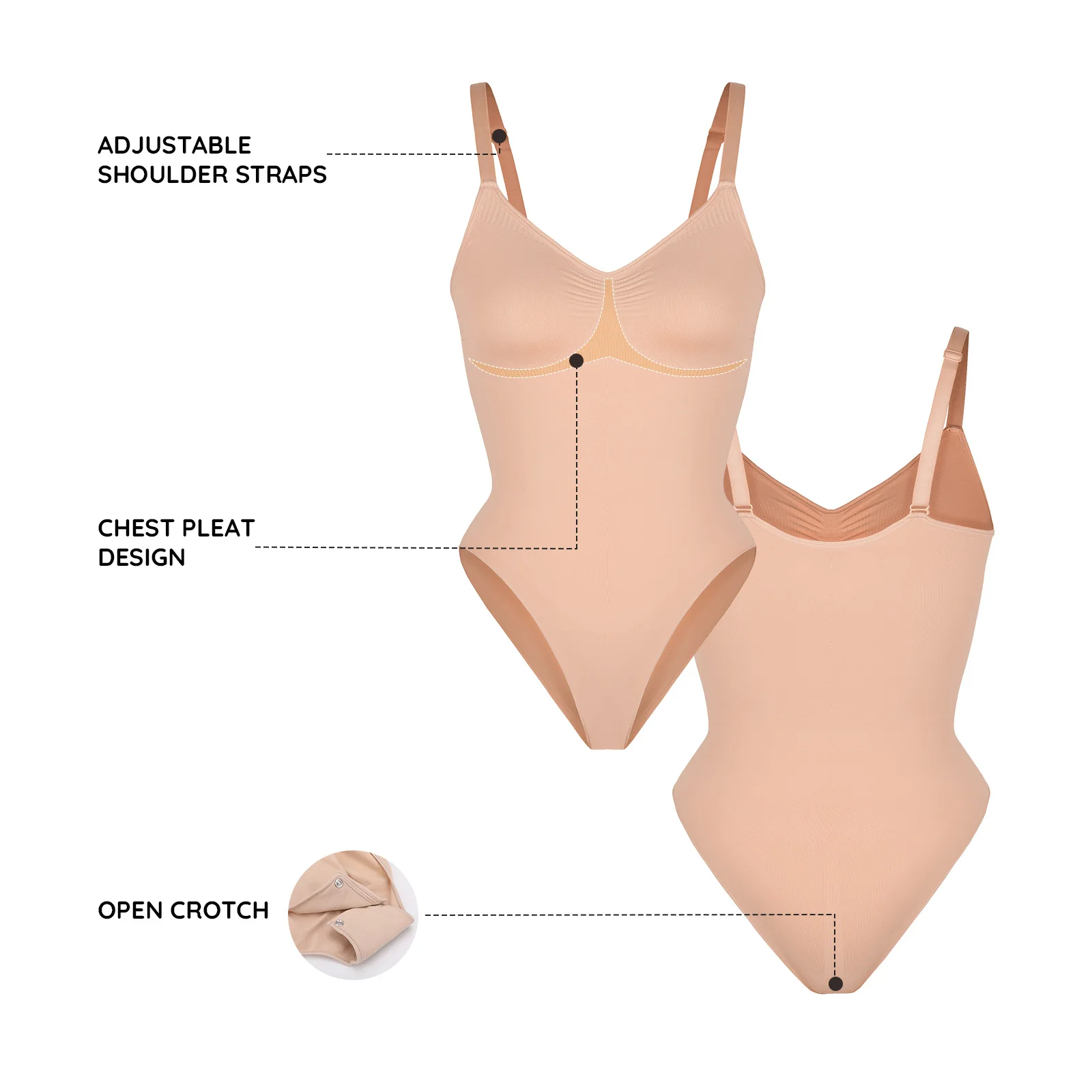 Seamless Slimming Tummy Control Women Body Shaper One Piece thumbnail
