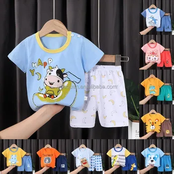 2025 Sales of new children's short-sleeved sets manufacturers sell children's T-shirt shorts two-piece sets at low prices