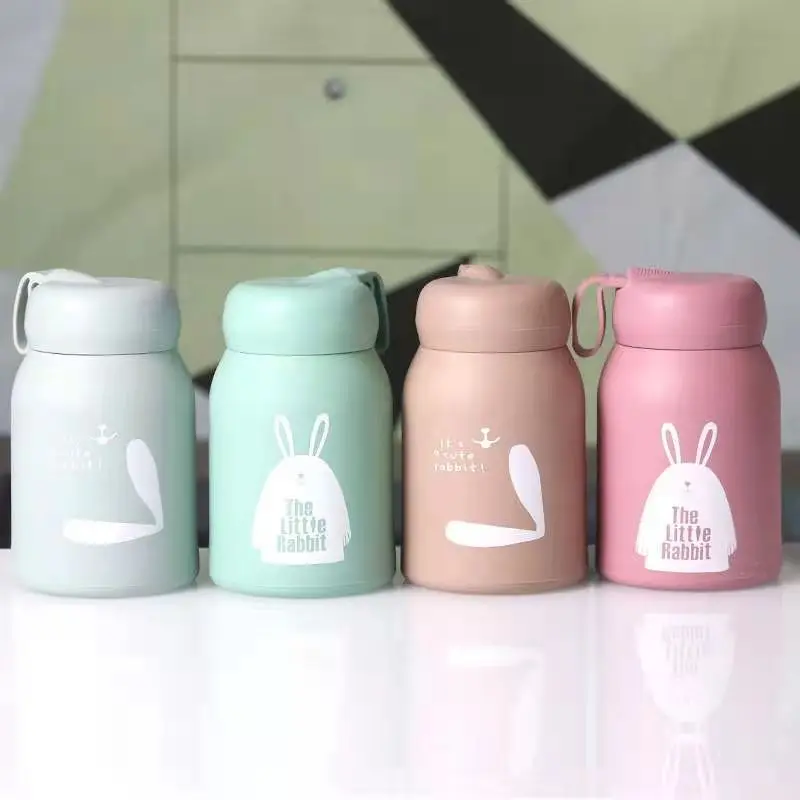 330ml Cute Mini Insulated Flask Led Temperature Display Kids Stainless Steel Water Bottle