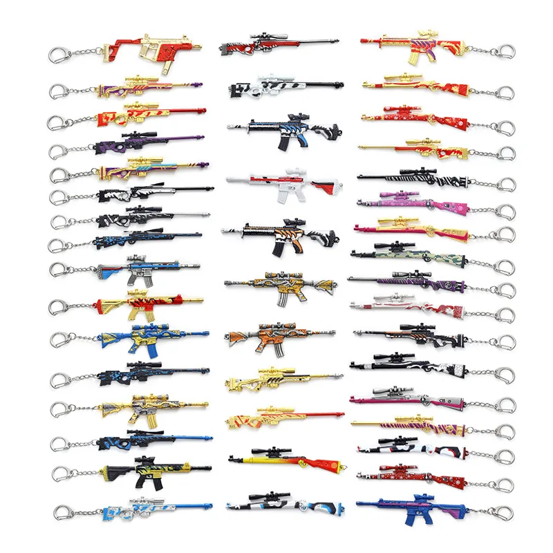 High Quality Mini Pistol Model Keychain Zinc Alloy Game Model Gun Shape Keychain Men Army Fan Metal Miniature Model Keychain