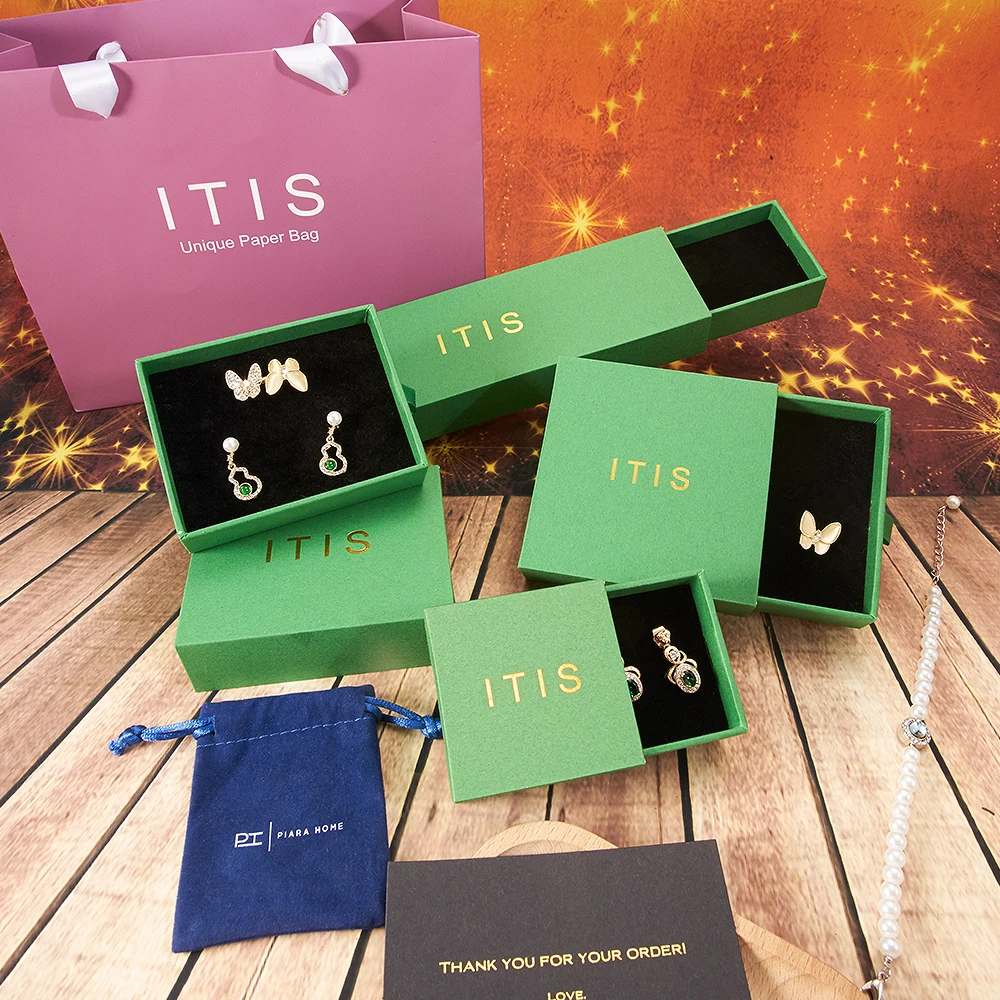 Luxury Custom Jewelry Drawer Box – Branded Paper Gift Packaging for Necklace, Earring, Bracelet & Ring Sets