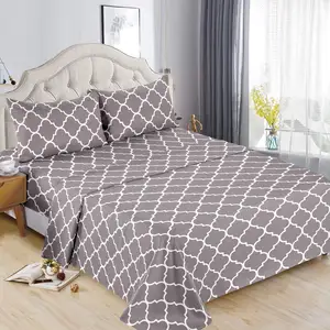 Lilianna 3D Printed Bed Sheet 3-Piece Set, Plant Pattern, Soft Brushed Cotton