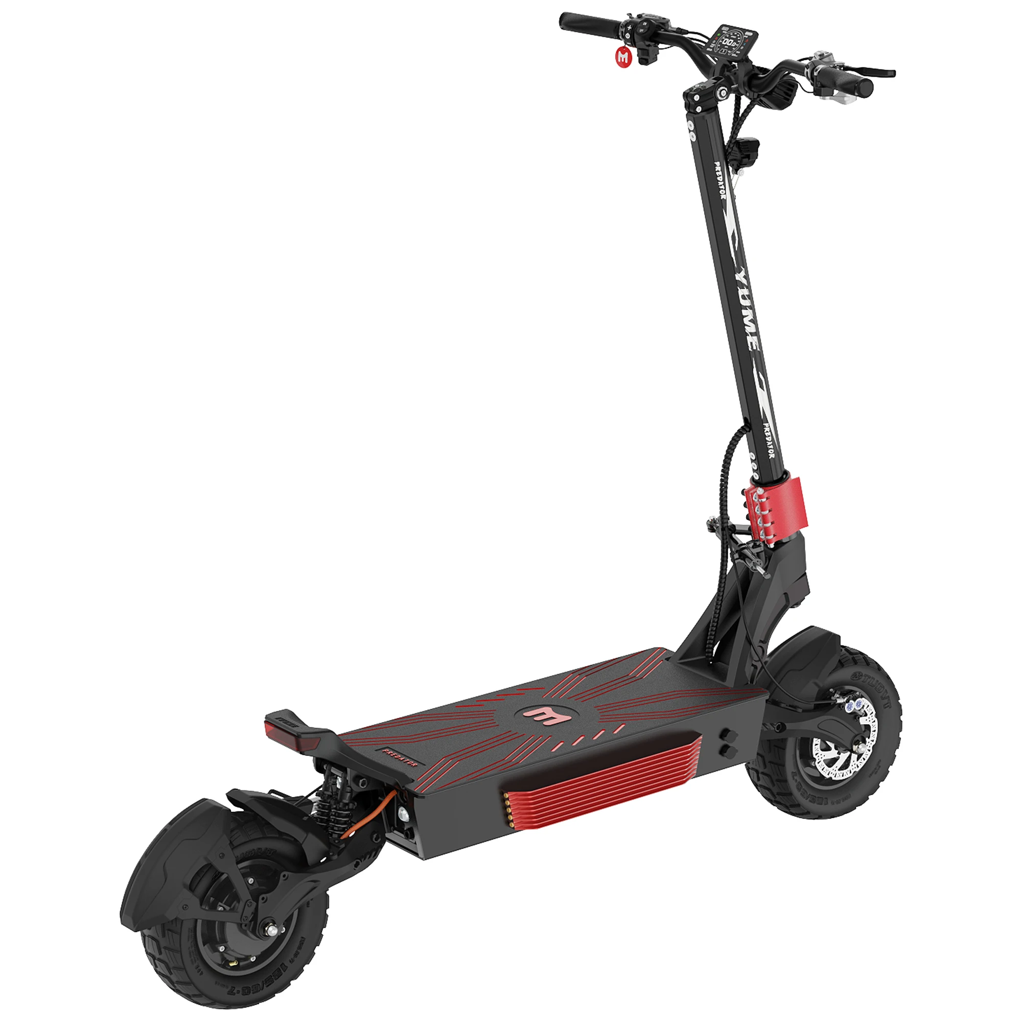 YUME PREDATOR Powerful 72v Dual Motor 13 Inch Fat Tire  Electric Scooter Adult with Mid Display and Thumb Throttle