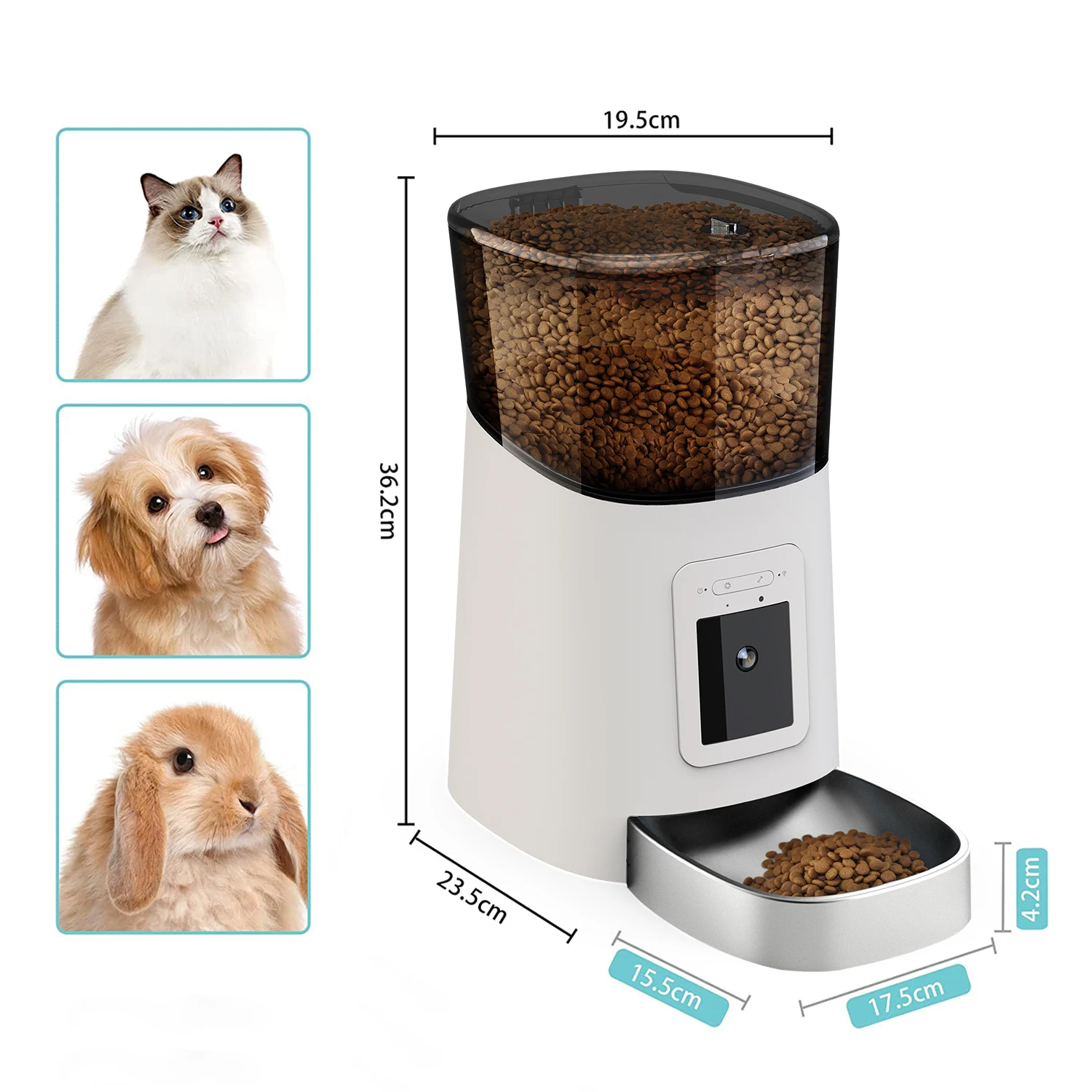 Tuya Smart Automatic Pet Feeder For Cats And Dogs Wifi Pet Feeder With