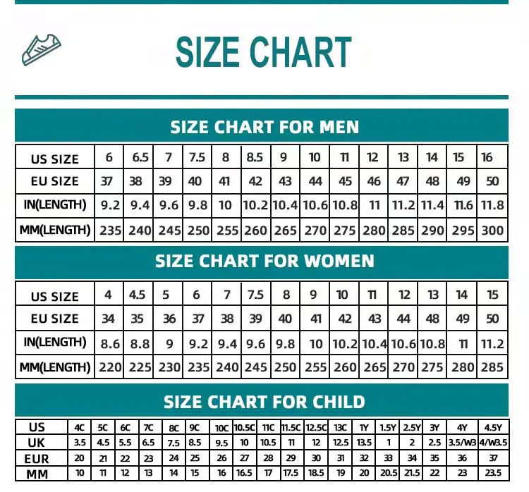 Size Guide Italy 35 Shoe Size Shoe Size 280 In Us Size 280 In Us