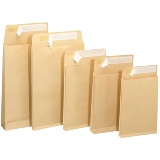 Recyclable kraft paper A4 C4 Plain white Envelope with sealing double-sided tape