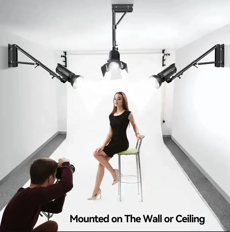 Ceiling Wall Mount Stand Adjustable Triangle Arm for Studio
