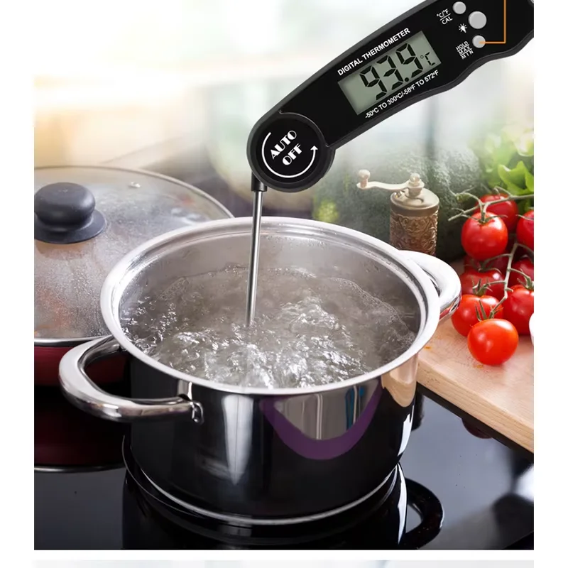 LED Backlight Display BBQ Food Meat Thermometers Digital Bottle Opener Kitchen Electronic Thermometers Stainless Steel Probes