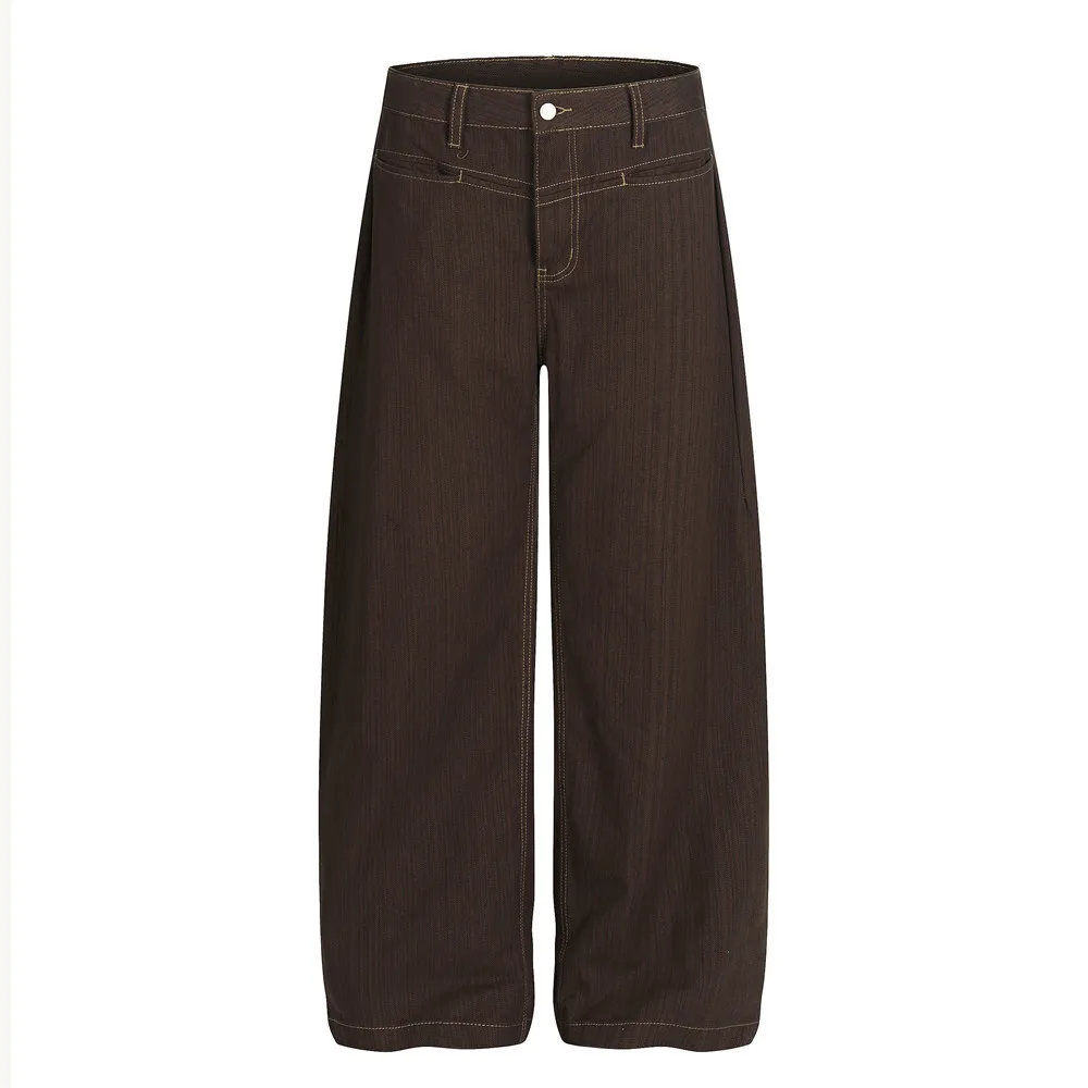 Men's Loose Wide-leg Jeans, Clean Fit Casual Trousers Fabric Male Denim Jeans Man Men's Jeans Men