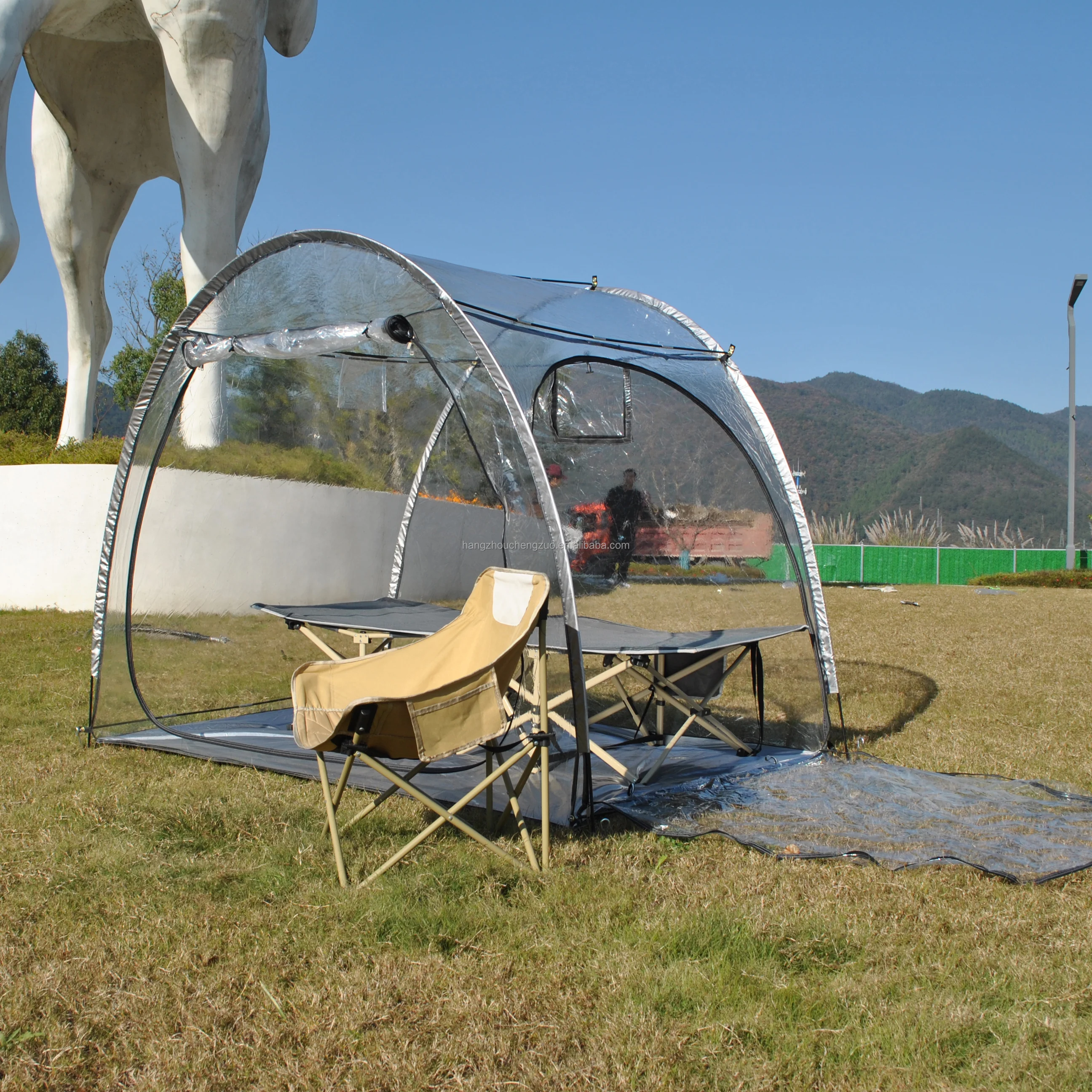 Bubble-Zelt - Transparentes Iglu-Zelt - 2-3 Personen Pavillon für Terrassen - Großes Übergroßes Wetterfestes Zelt - Kälteschutz – Detail 11