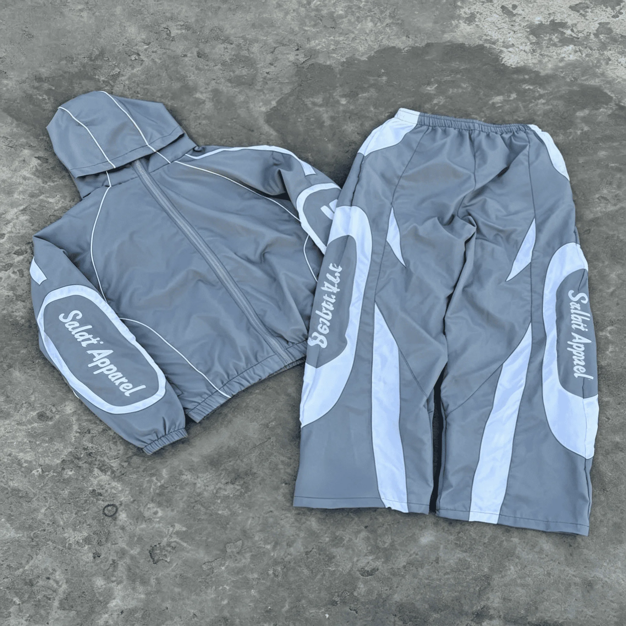 Custom Logo Nylon Tracksuit Men Windbreaker Jacket High Quality Streetwear Sweat Suits Unisex Sportswear gallery 2