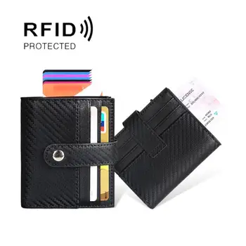 Pop-Up Aluminum Card Case RFID Blocking Metal Card Holder Wallet NFC Contactless Card Protector For Men Women