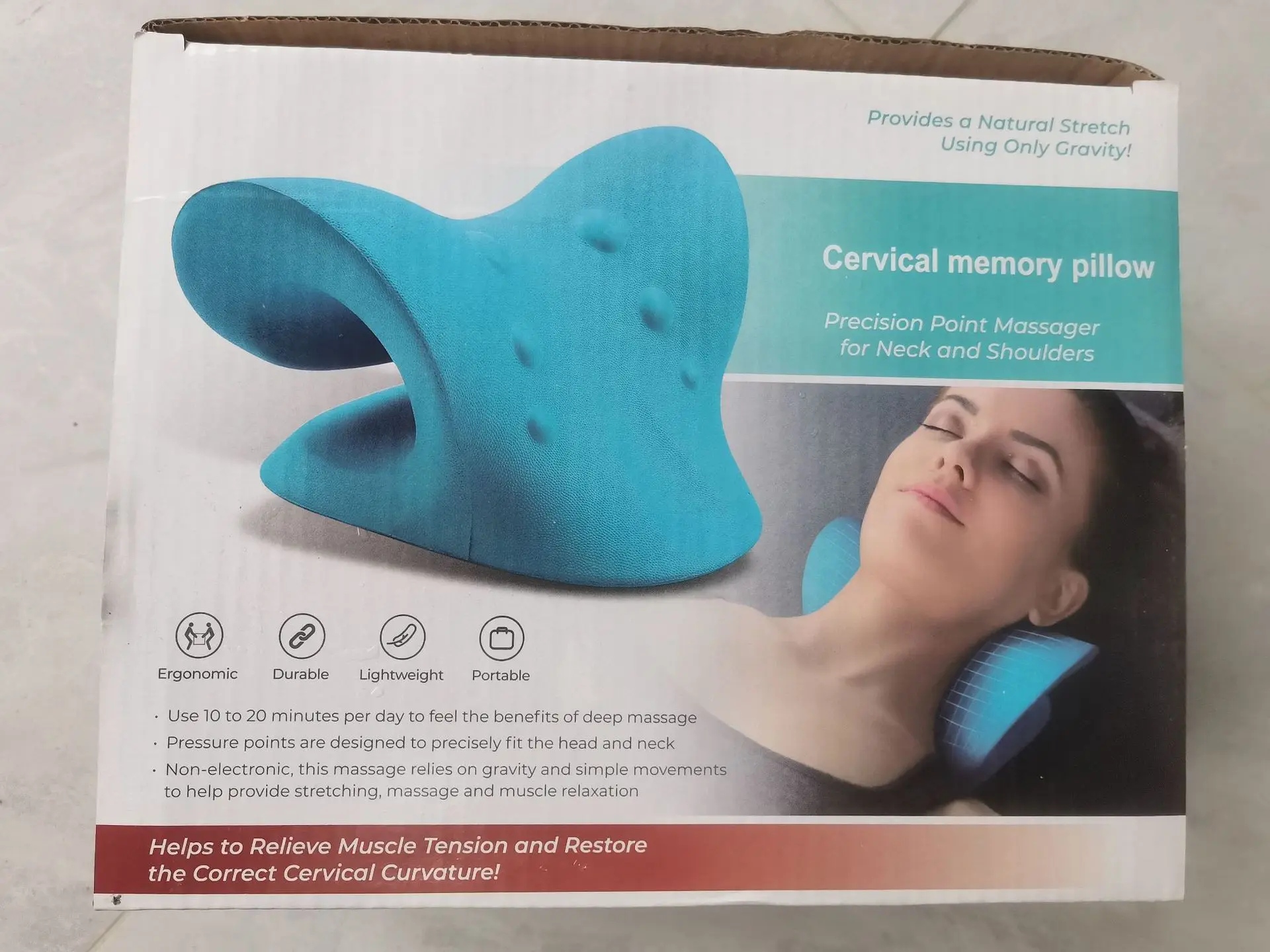Portable Massage Pillow Neck Recliner Stretcher For Neck Pain Relief
