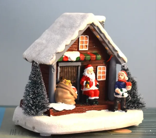 Wholesale Christmas gifts, LED lights, snow view houses, creative and novel decorations, Santa Claus gifts