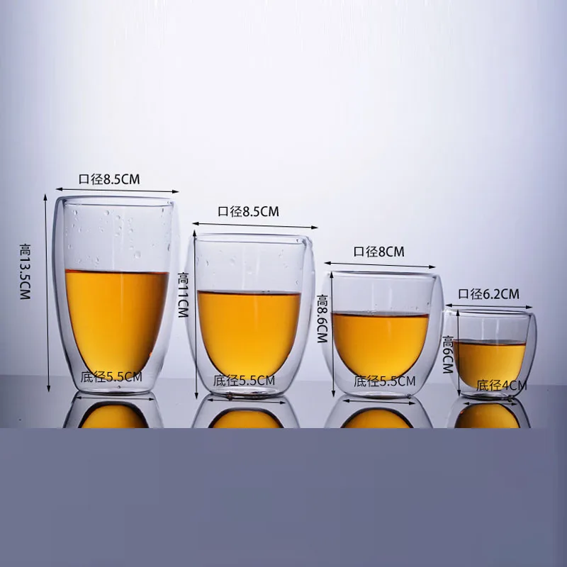 250 мл, оптовая продажа, ручная выдувка, двойные стенки, боросиликатное стекло, чашка для кофе, молока, сока, чая, для дома, отеля, бара, питьевой