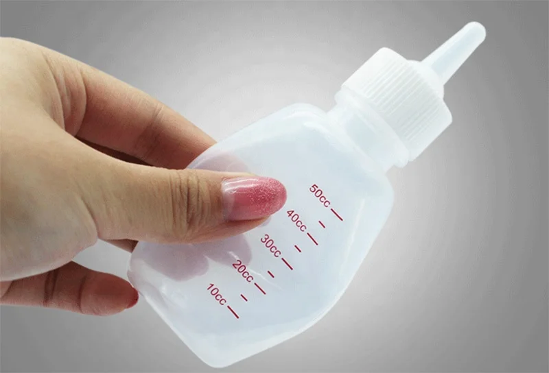50cc Newborn Animal Feeder Plastic Pet Milk Bottle White Cat Rabbit Dog Milk Feeder With 4 Nipple