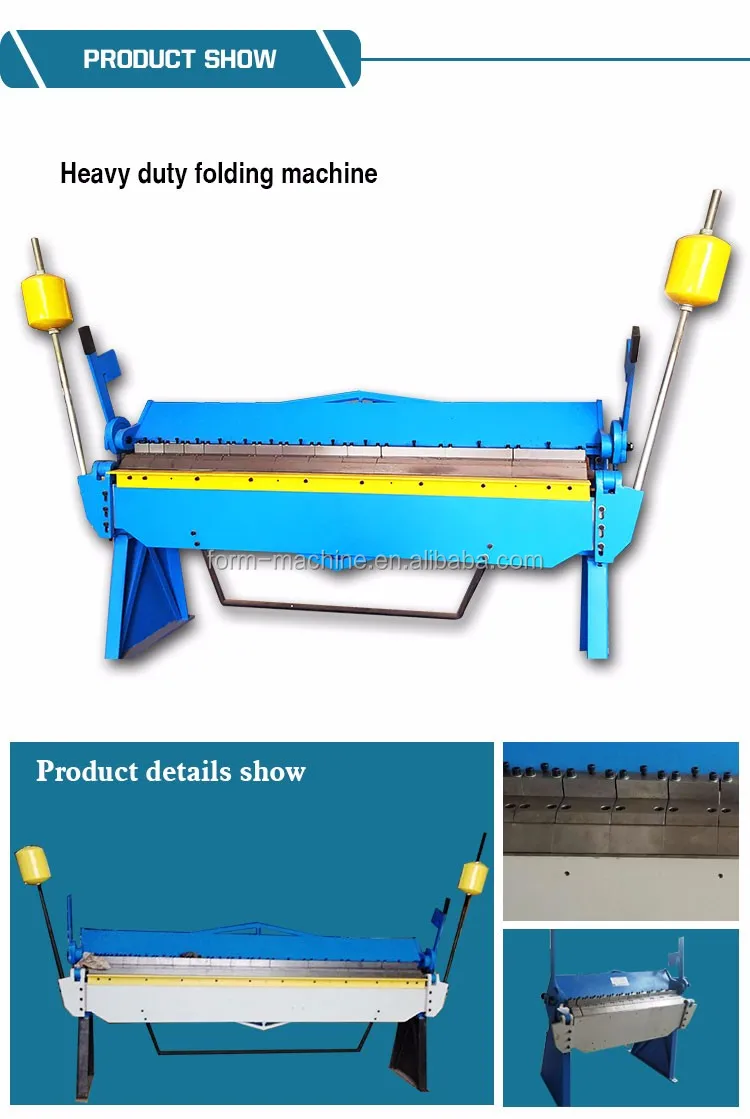 Heavy Duty Manual Sheet Folding Machine Metal Pan and Box Hand Brake Plate Segemented Folding Bending Machine