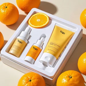 Whitening Hyaluronic Acid Infused Facial Oil Cleanser Clay Mask Serum-Reduces Dark Spots Brightens Vitamin C Travel Skincare Set