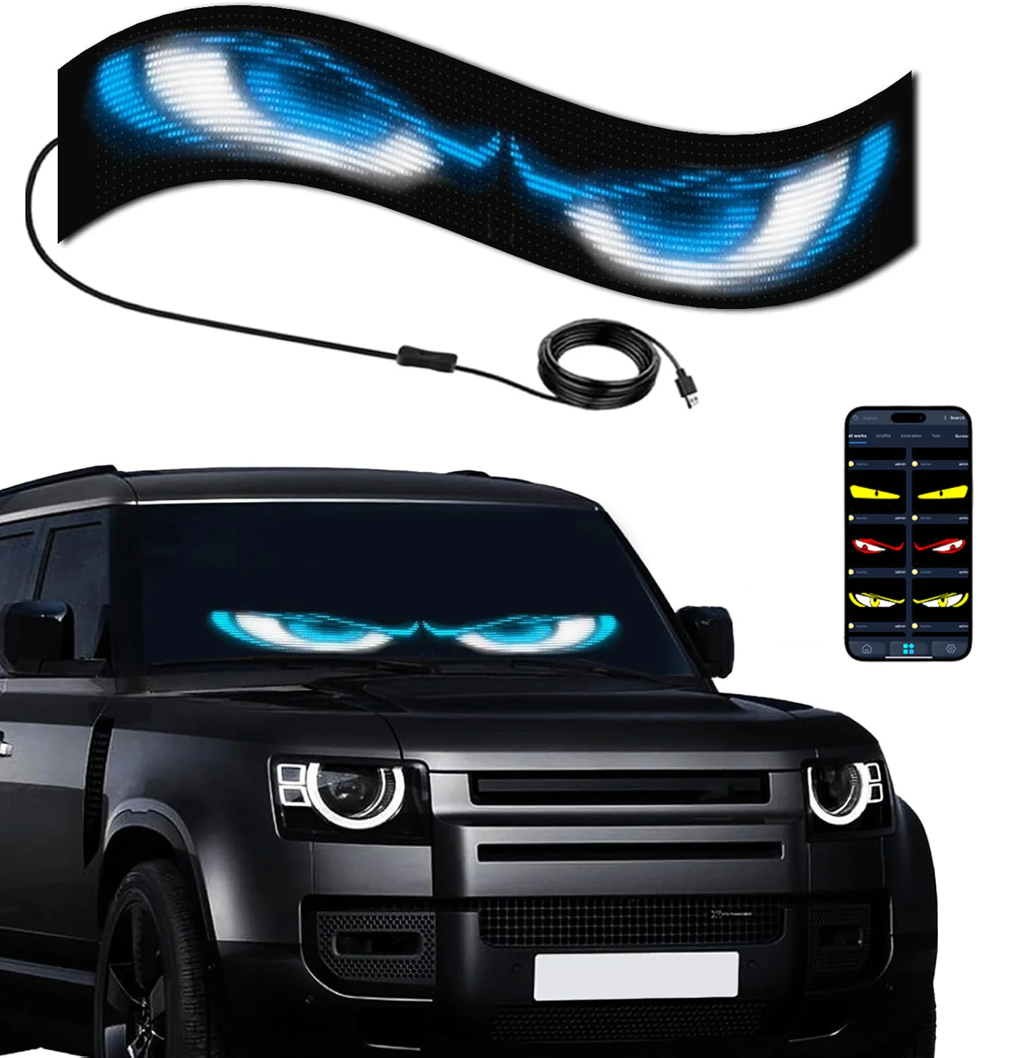 アプリでプログラム可能なフレキシブルソフトLEDディスプレイ画面