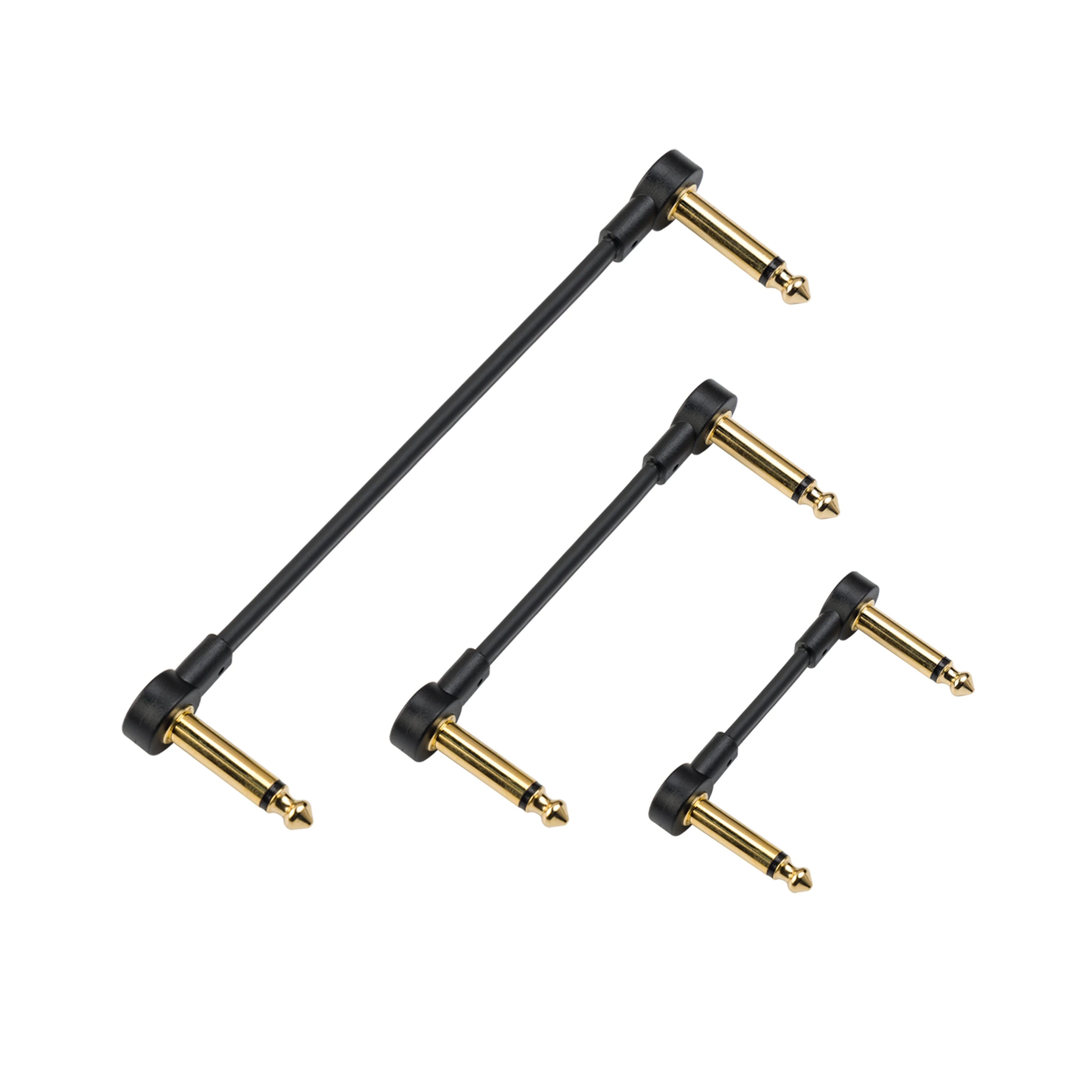 Black Audio 6.35mm Mono Right Angle Plug Instrument Flat Patch Pedal